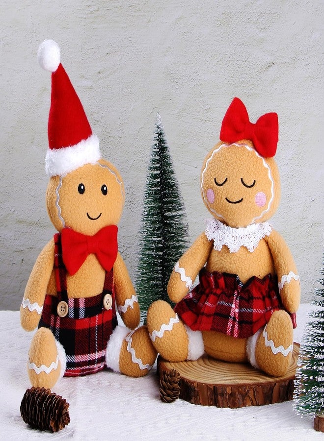 BWFY 2PC Gingerbread Man Christmas Decorations Indoor for Christmas Ornament Home Decor Gingerbread Doll for Gift Door Window Table Tree Holiday Xmas Season Decor - Image 3